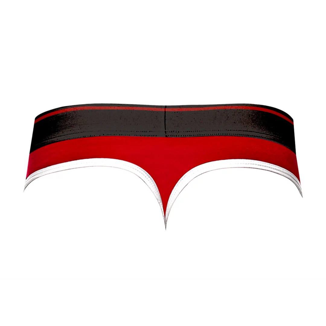 Male Power Panel Thong L/XL negro y rojo - Imagen 17