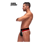 Male Power Panel Thong L/XL negro y rojo - Imagen 14