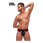 Male Power Panel Thong L/XL negro y rojo - Imagen 18