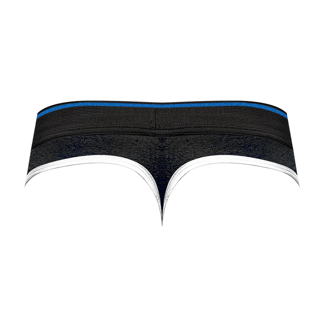 Male Power Panel Thong L/XL negro y rojo - Imagen 11