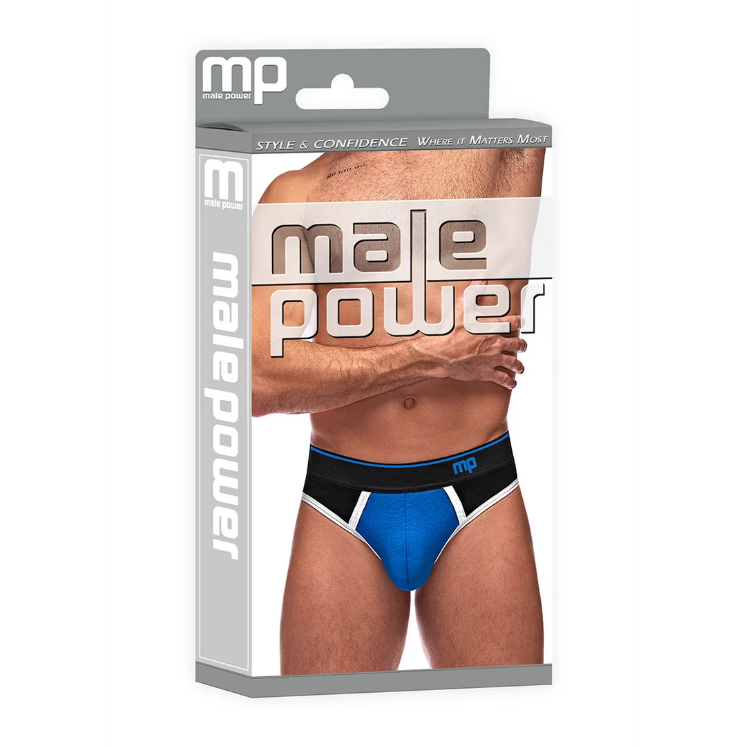 Male Power Panel Thong L/XL negro y rojo - Imagen 7