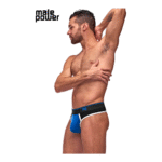 Male Power Panel Thong L/XL negro y rojo - Imagen 8