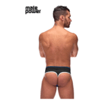 Male Power Panel Thong L/XL negro y rojo - Imagen 9