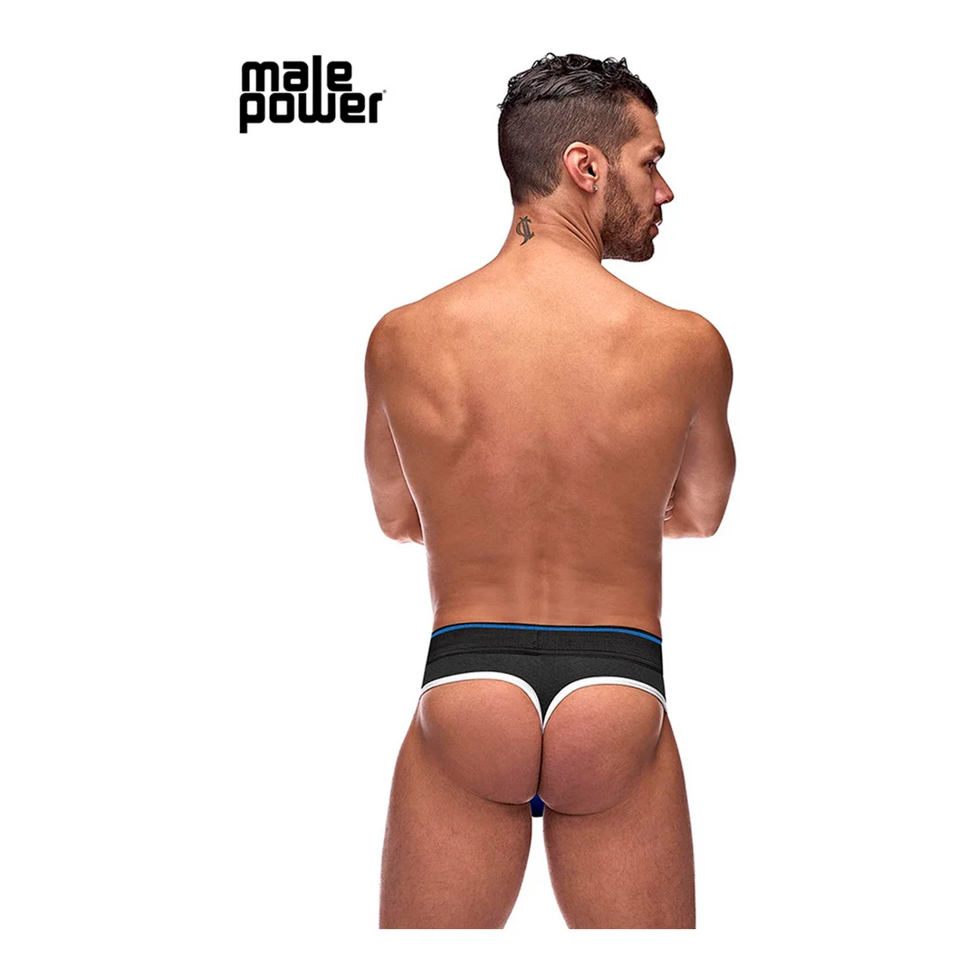 Male Power Panel Thong L/XL negro y rojo - Imagen 9