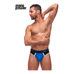 Male Power Panel Thong L/XL negro y rojo - Imagen 12