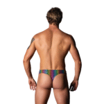 Tanga Male Power con bolsa delantera y anillo para el pene color cobalto