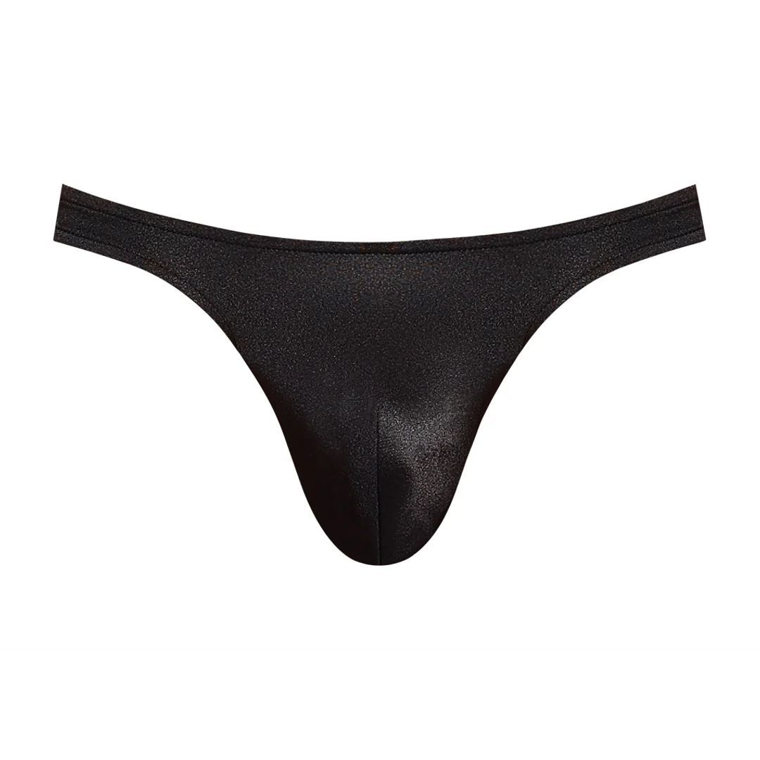Tanga Bong de satén y spandex Male Power, negra - Imagen 4