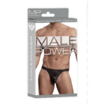 Tanga Bong de satén y spandex Male Power, negra - Imagen 7