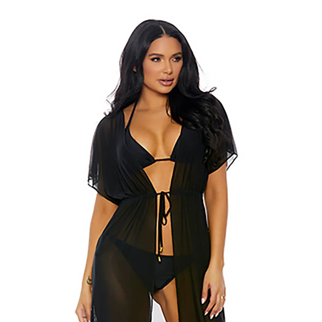 Conjunto de bikini Tolu con kimono, negro, talla M - Imagen 9