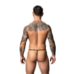 Tanga de hilo efecto mojado Male Power negro