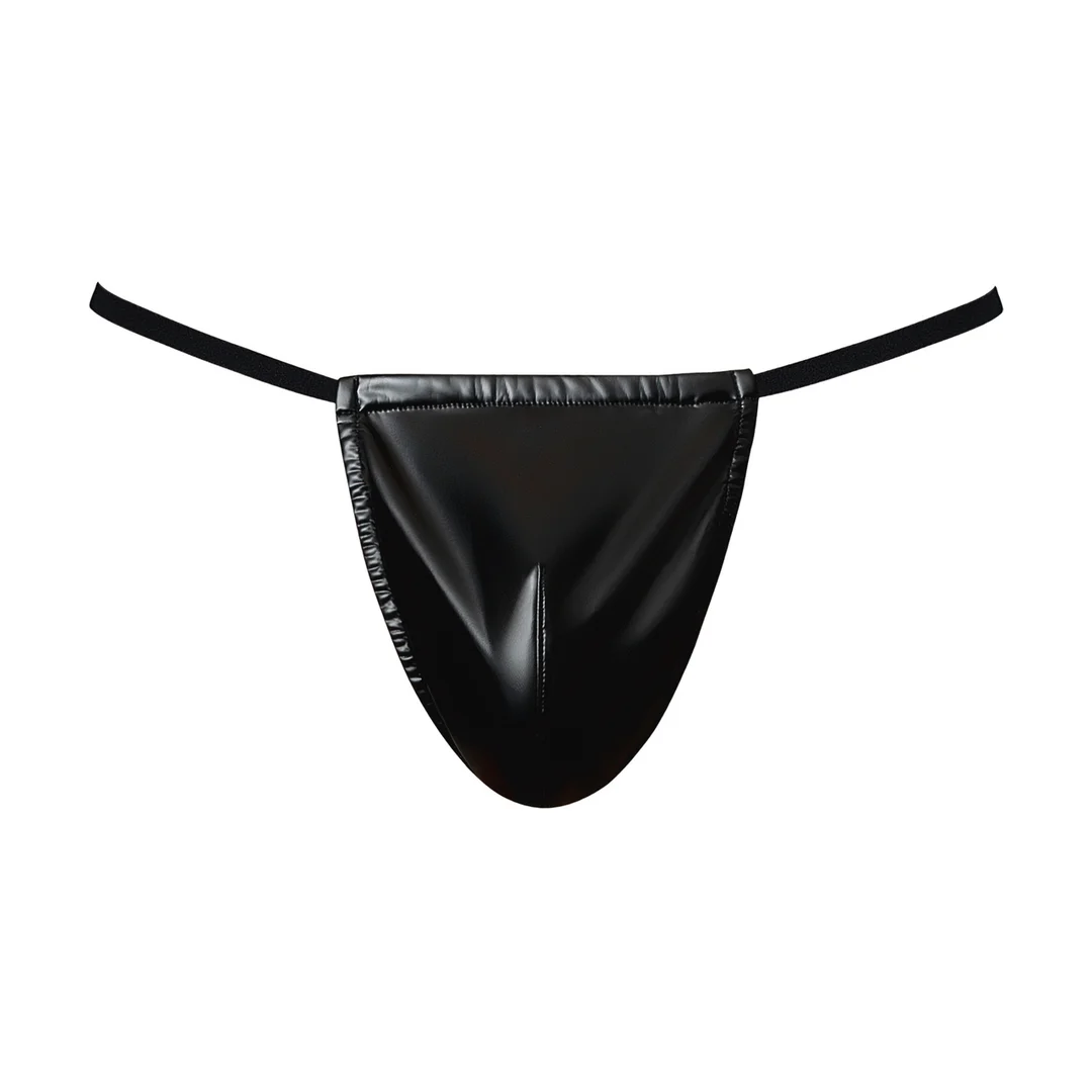 Tanga de hilo efecto mojado Male Power negro - Imagen 2