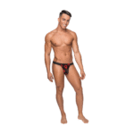 Male Power microtanga con anillo para el pene rojo - Imagen 4