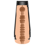Masturbador vaginal con tapa de succión ajustable – Vainilla - Imagen 5