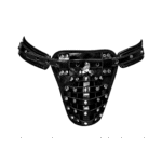 Tanga para hombre con jaula de castidad y bolsa de piel sintética para un look fetichista – Male Power - Imagen 2
