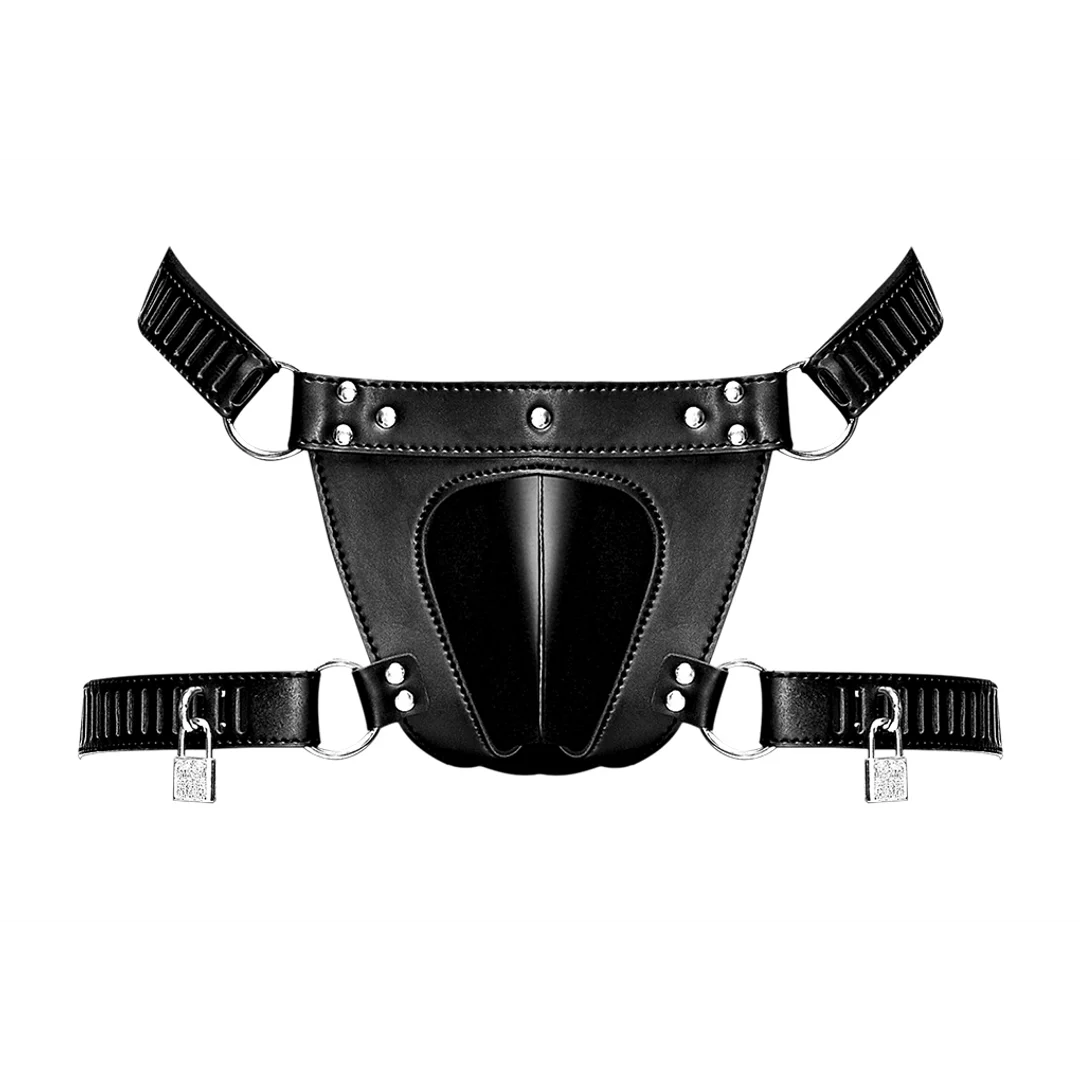 Tanga BDSM para hombre con cierre de castidad, para un look atrevido y ajustado - Male Power - Imagen 2