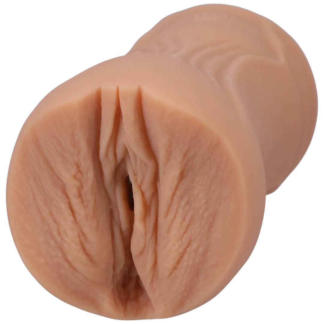 Masturbador vaginal con interior texturizado, color vainilla - Imagen 2
