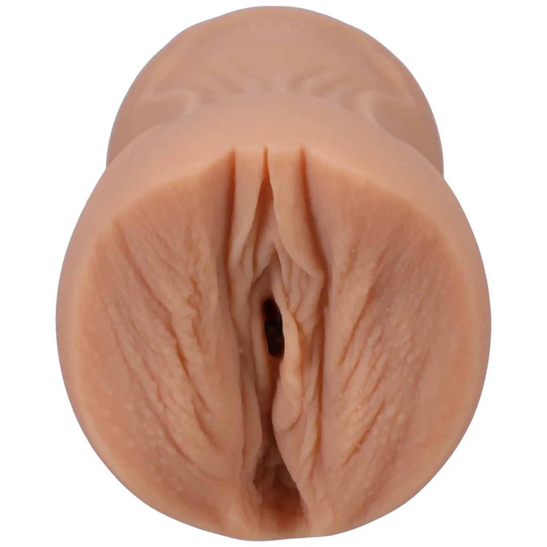 Masturbador vaginal con interior texturizado, color vainilla - Imagen 3