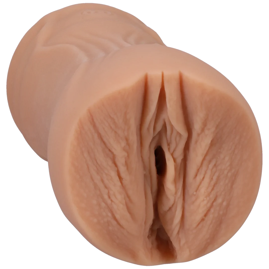 Masturbador vaginal con interior texturizado, color vainilla - Imagen 4