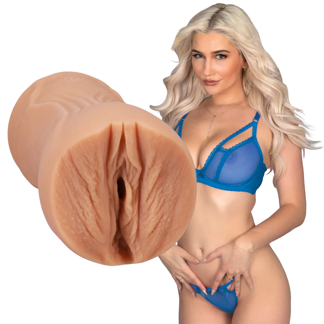 Masturbador vaginal con interior texturizado, color vainilla - Imagen 5
