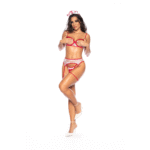 Disfraz de enfermera de lencería para juegos de rol con copas abiertas y un look sexy | LIN - Imagen 15