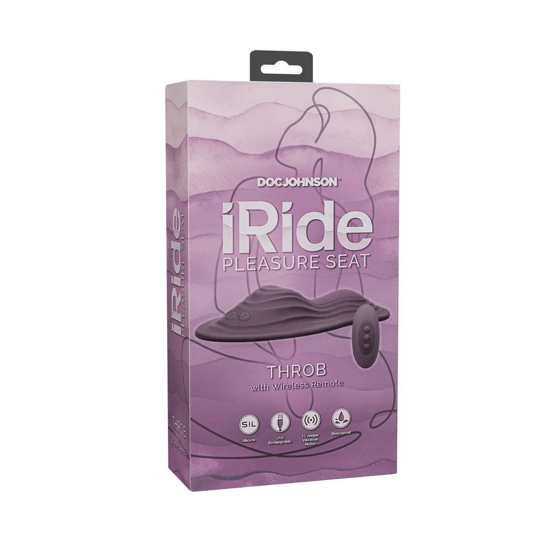 Asiento de placer Doc Johnson iRide Throb en morado suave - Imagen 1