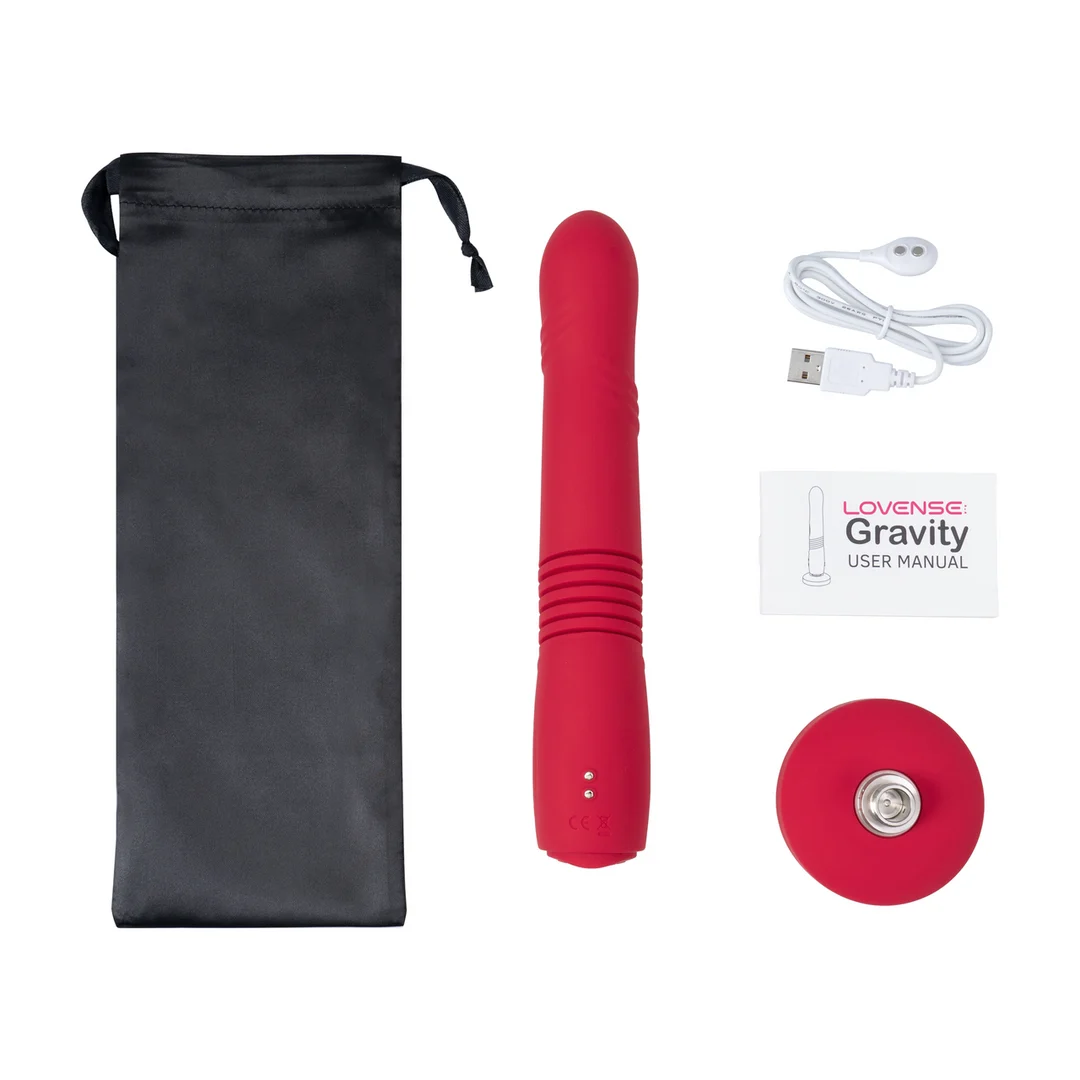 Vibrador con movimientos de empuje y vibración controlados por app, rojo Lovense Lovense - Imagen 6