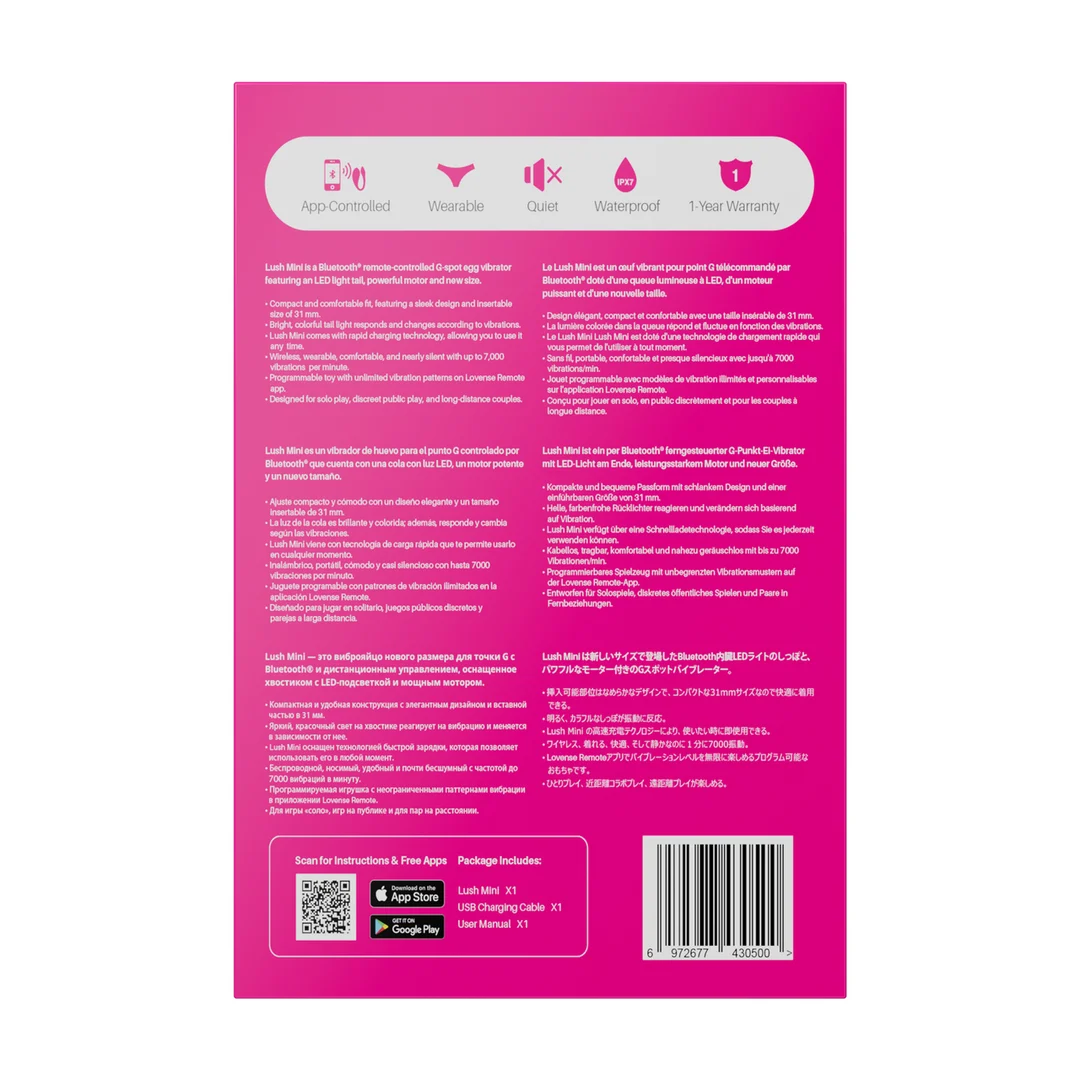 Vibrador de punto G portátil con control por app rosa Lovense Lovense - Imagen 3