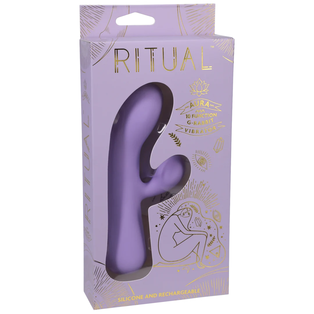Vibrador tipo conejo de silicona recargable Aura - Imagen 1