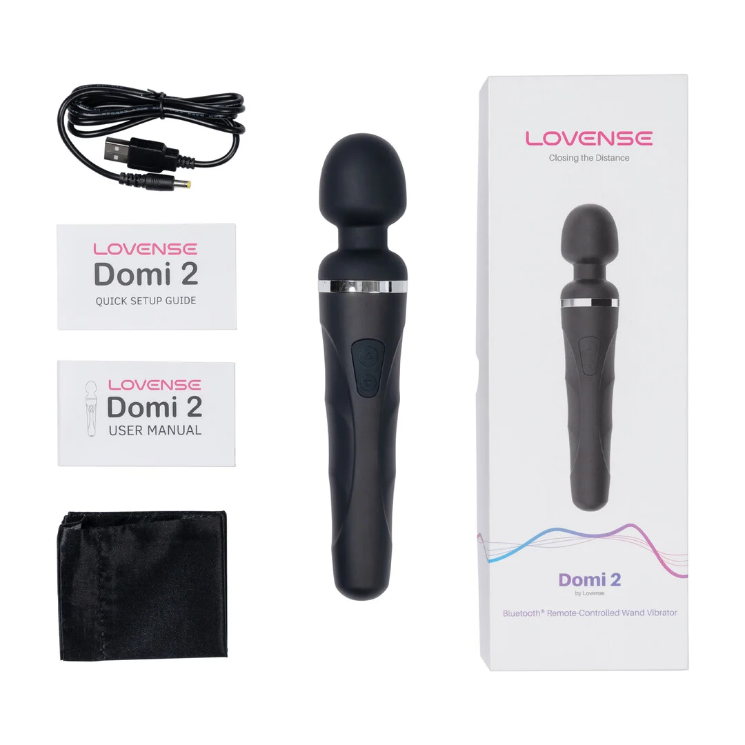 Vibrador tipo wand con control mediante app Bluetooth, Lovense Domi 2 negro Lovense - Imagen 3