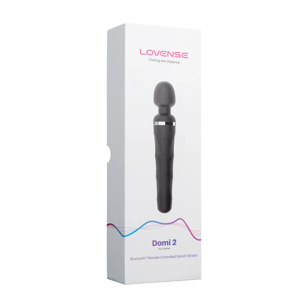 Vibrador tipo wand con control mediante app Bluetooth, Lovense Domi 2 negro Lovense - Imagen 1