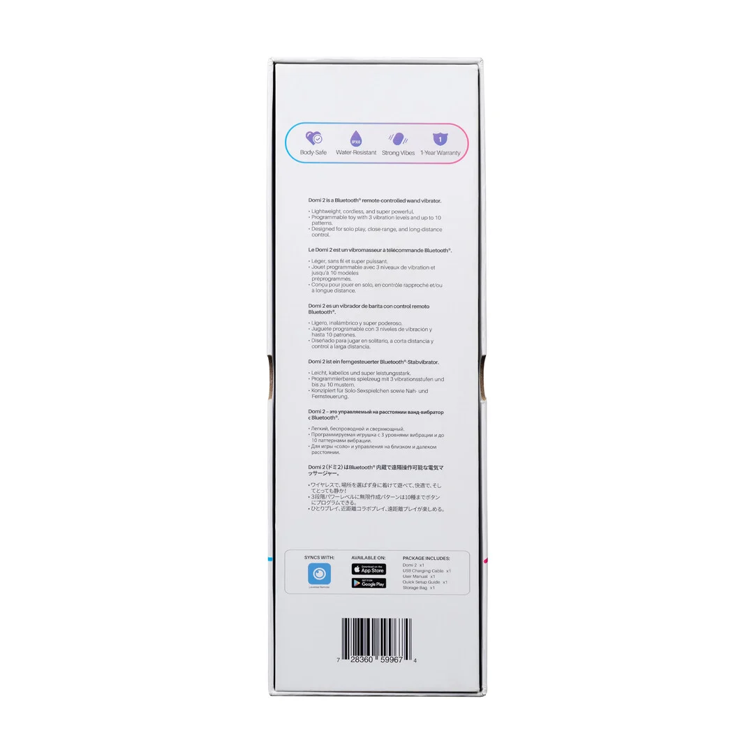 Vibrador tipo wand con control mediante app Bluetooth, Lovense Domi 2 negro Lovense - Imagen 2