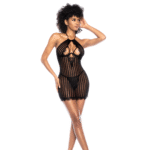 Babydoll sensual con rayas verticales y encaje para una silueta refinada - LIN - Imagen 19