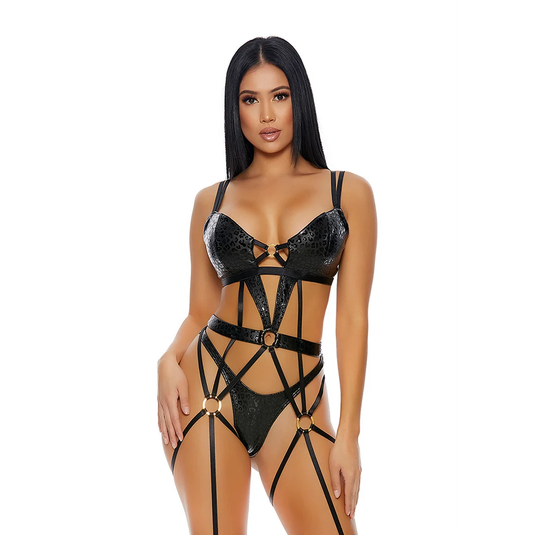 Forplay Sweet Spot conjunto de bustier con estampado de guepardo - Imagen 3