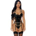 Body sexy de vinilo con anilla y detalle de cadena para un look de noche, Your Missing Link - Imagen 2