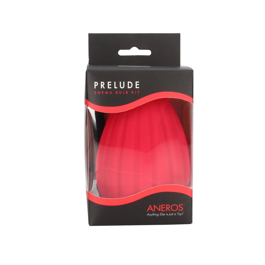 Ducha anal, kit de pera de enema Prelude con válvula unidireccional y de flujo lento, rojo, masculino, Aneros - Imagen 2