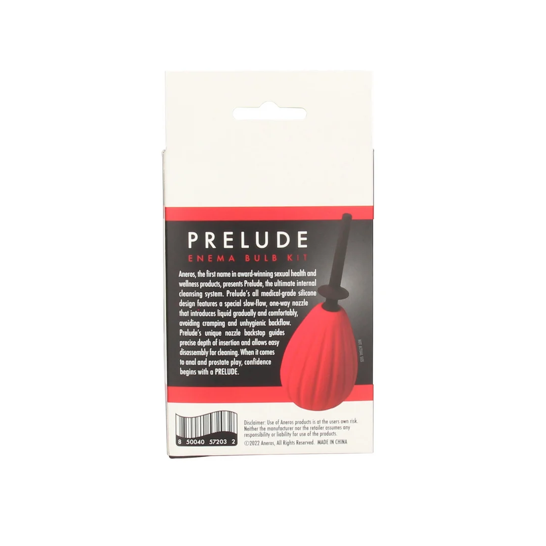Ducha anal, kit de pera de enema Prelude con válvula unidireccional y de flujo lento, rojo, masculino, Aneros - Imagen 3