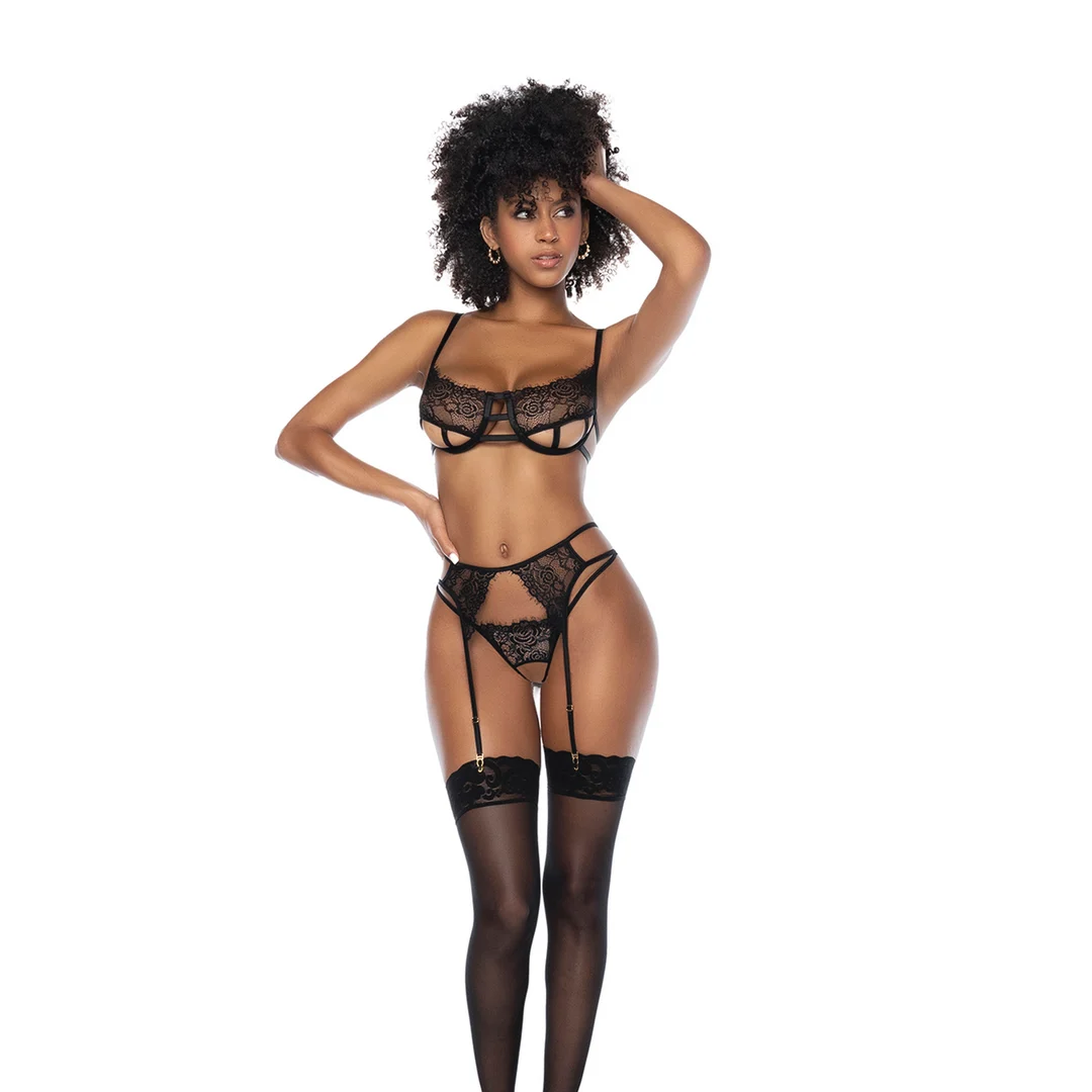 Conjunto de sujetador de copas abiertas Yours Truly - Imagen 3