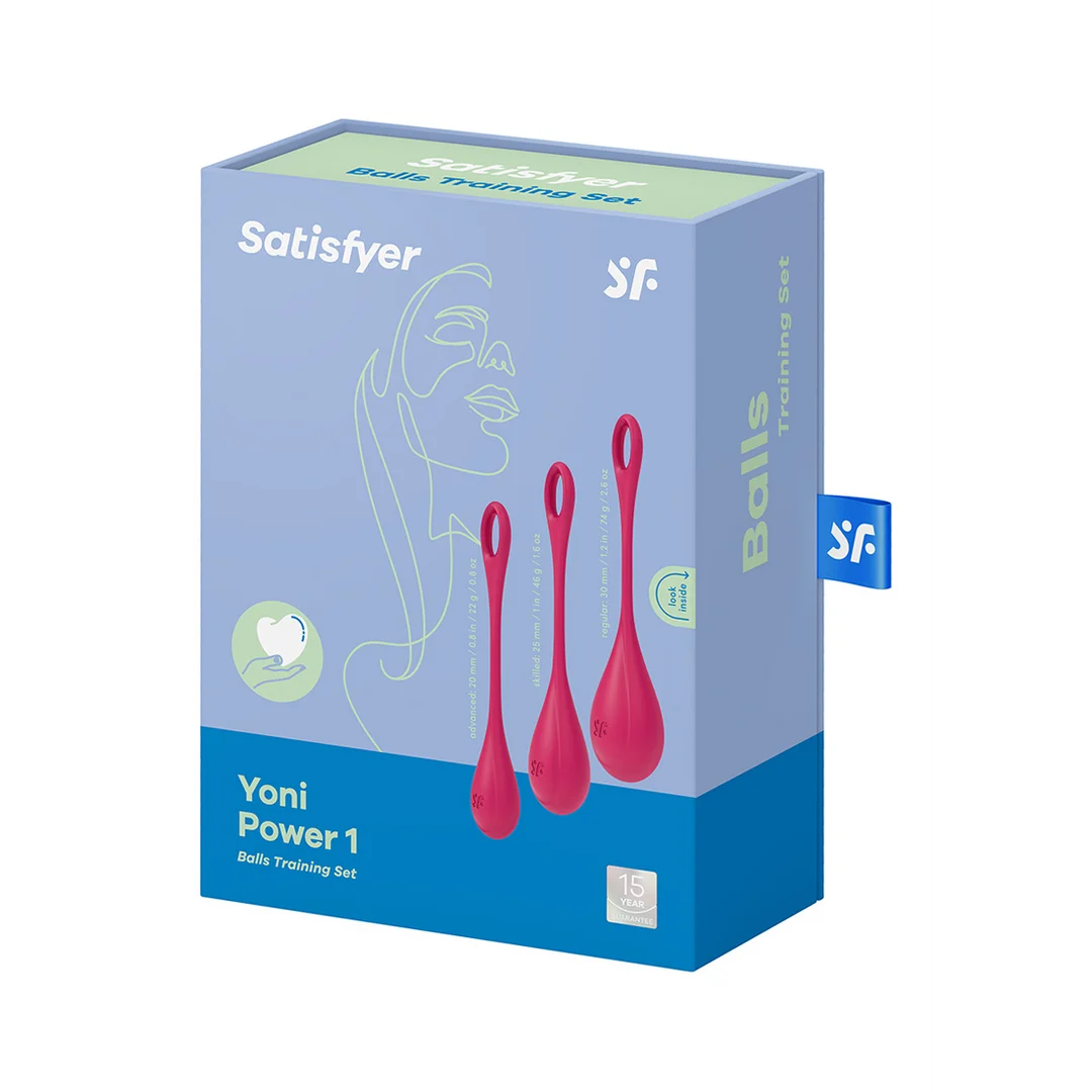 Set de bolas de Kegel con textura suave – Yoni Power 1 - Kegel Ball Set - Rojo - Imagen 1