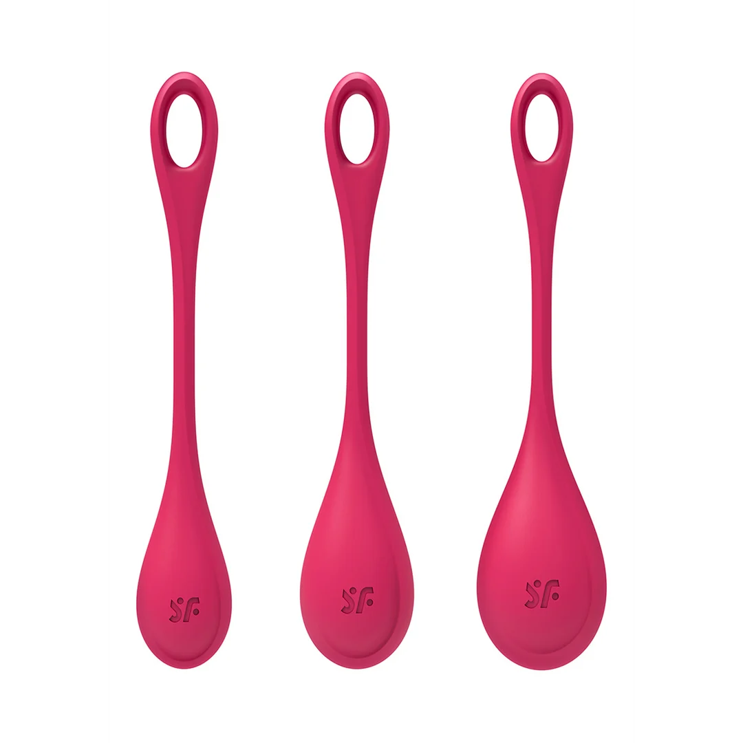 Set de bolas de Kegel con textura suave – Yoni Power 1 - Kegel Ball Set - Rojo - Imagen 2
