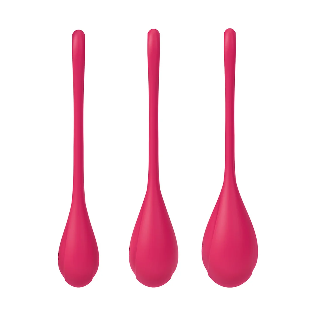 Set de bolas de Kegel con textura suave – Yoni Power 1 - Kegel Ball Set - Rojo - Imagen 3