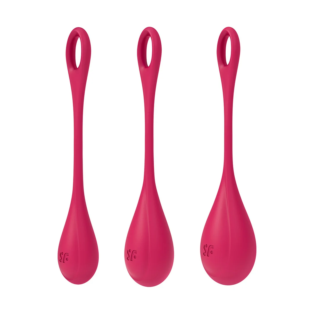 Set de bolas de Kegel con textura suave – Yoni Power 1 - Kegel Ball Set - Rojo - Imagen 5