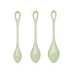 Juguete para entrenar el suelo pélvico con una forma suave, Yoni Power 2, set de bolas de Kegel, verde claro - Imagen 2