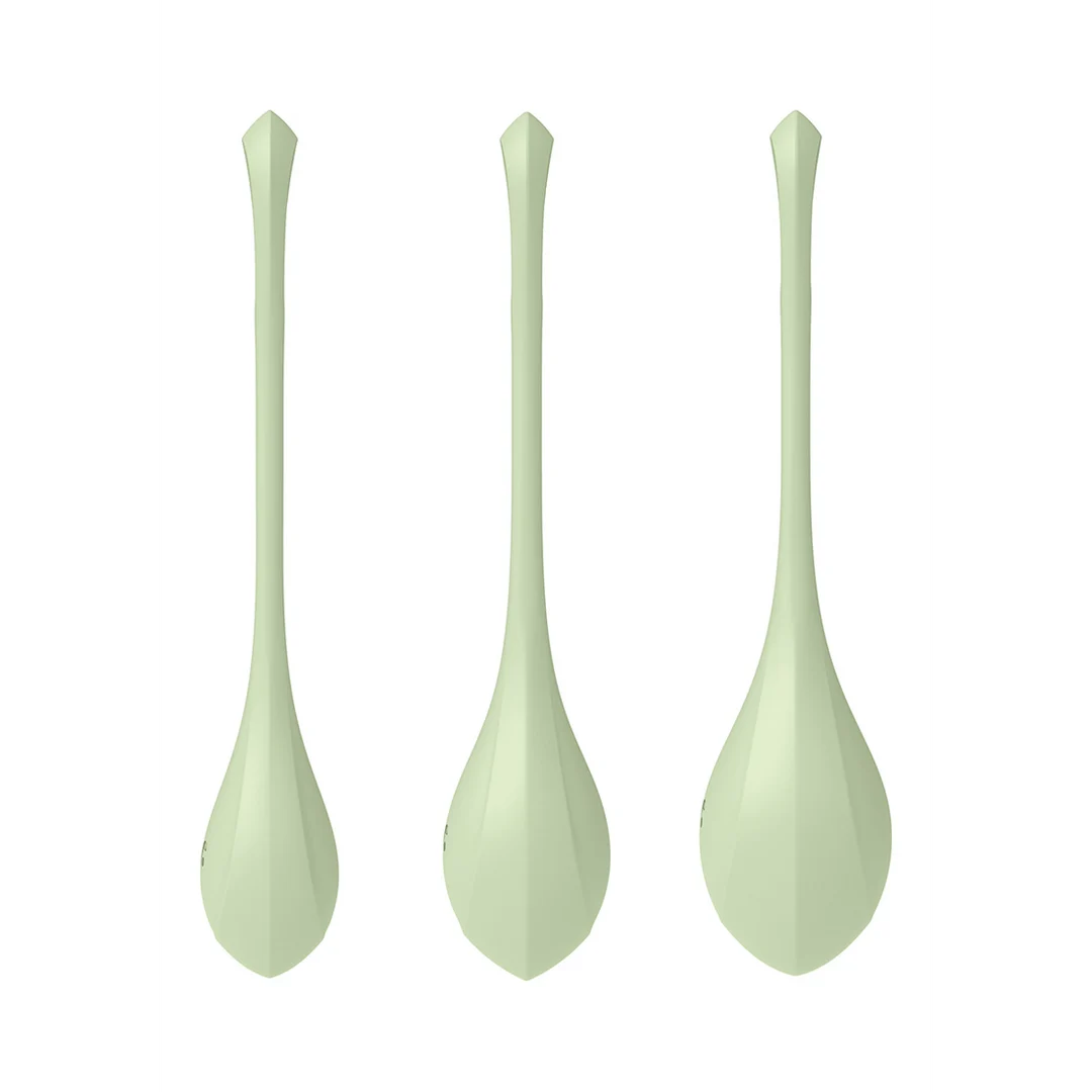Juguete para entrenar el suelo pélvico con una forma suave, Yoni Power 2, set de bolas de Kegel, verde claro - Imagen 3