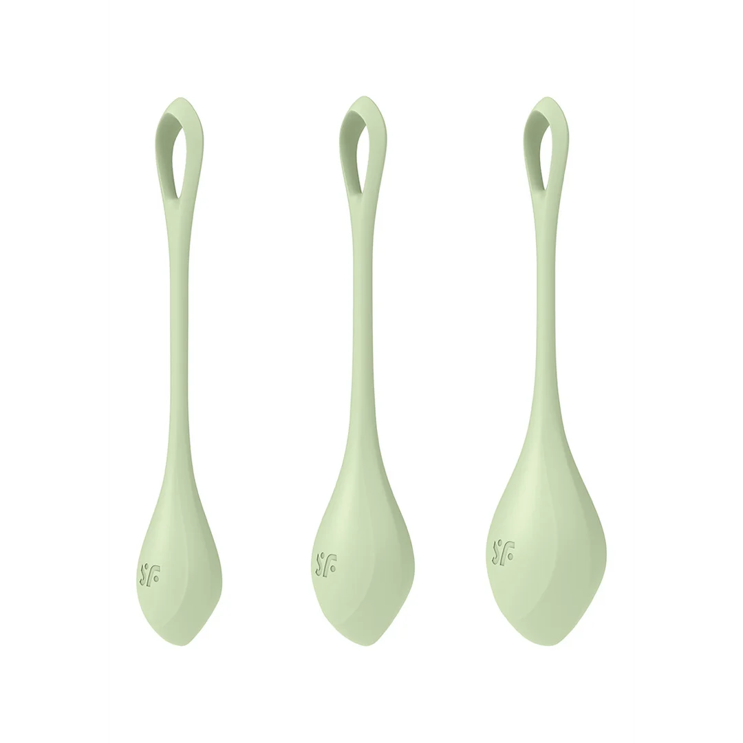 Juguete para entrenar el suelo pélvico con una forma suave, Yoni Power 2, set de bolas de Kegel, verde claro - Imagen 5