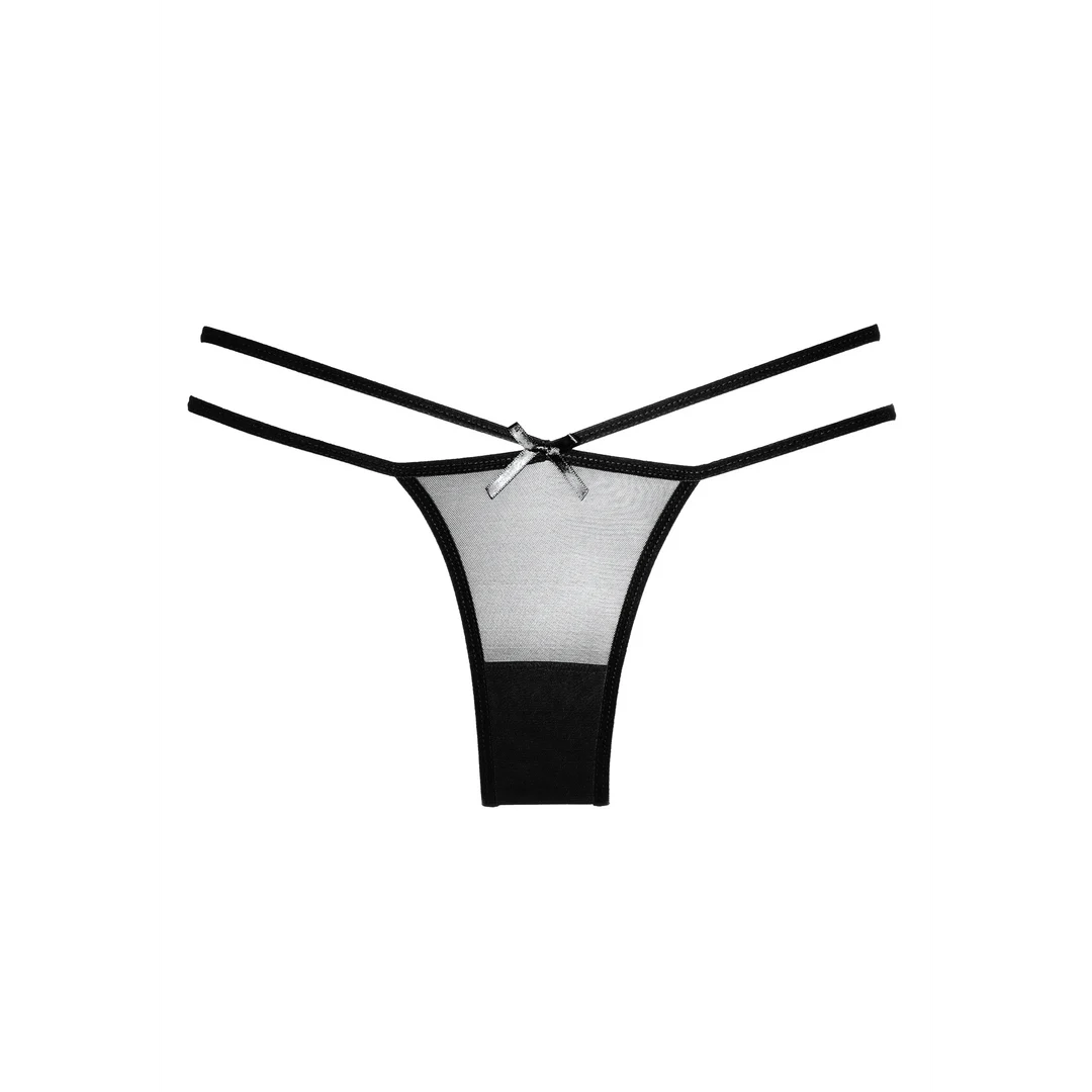 Panty transparente con tiras para un look pícaro – Naughty Vanilla - Imagen 1