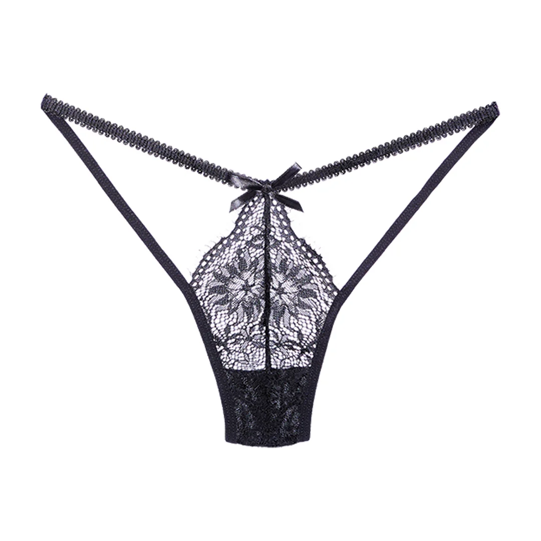 Tanga de encaje negro Allure - Imagen 2