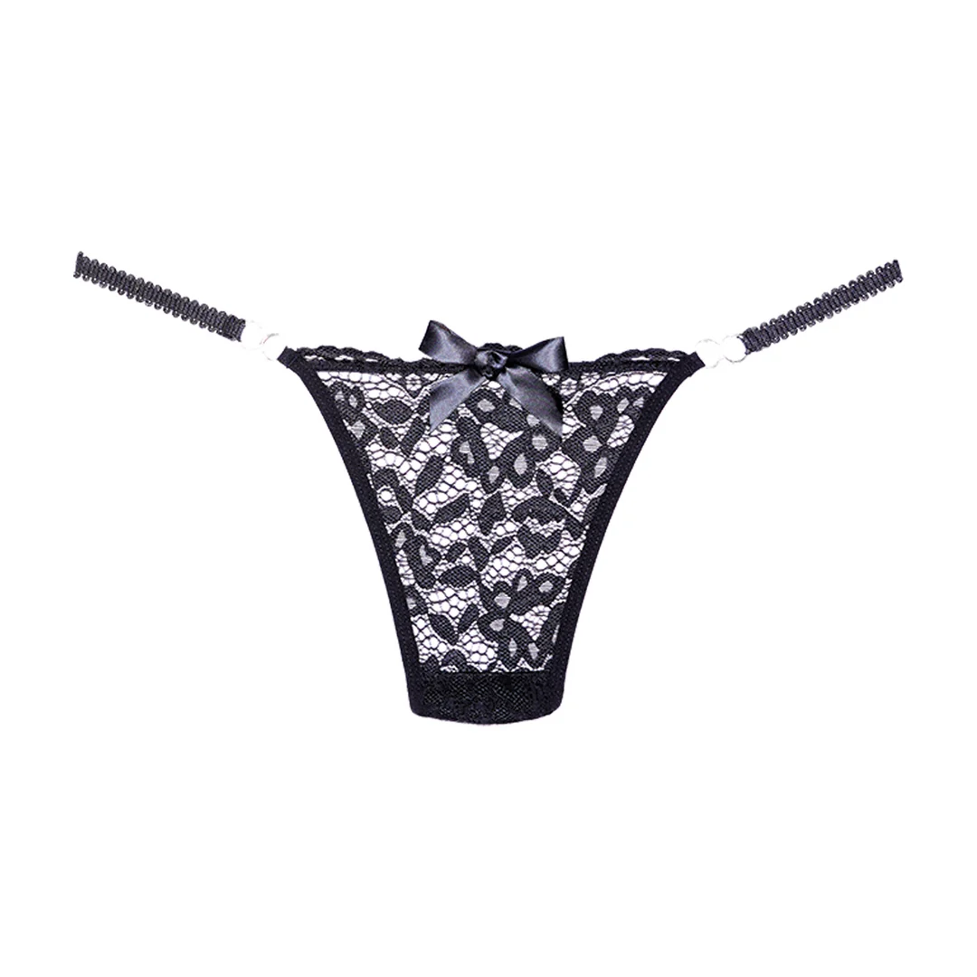 Tanga negra de encaje Allure - Imagen 2
