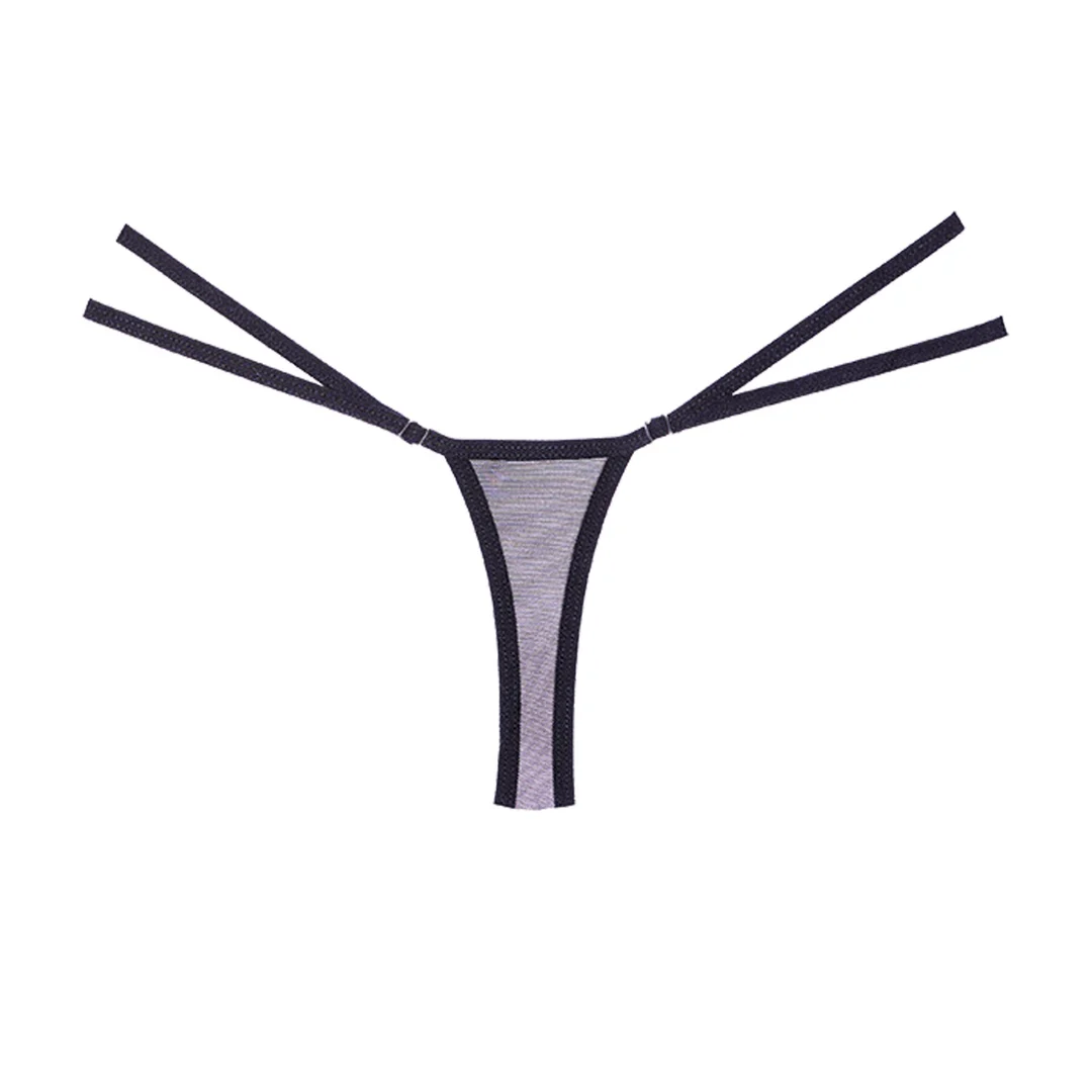 Tanga negra de encaje y tul Allure - Imagen 3