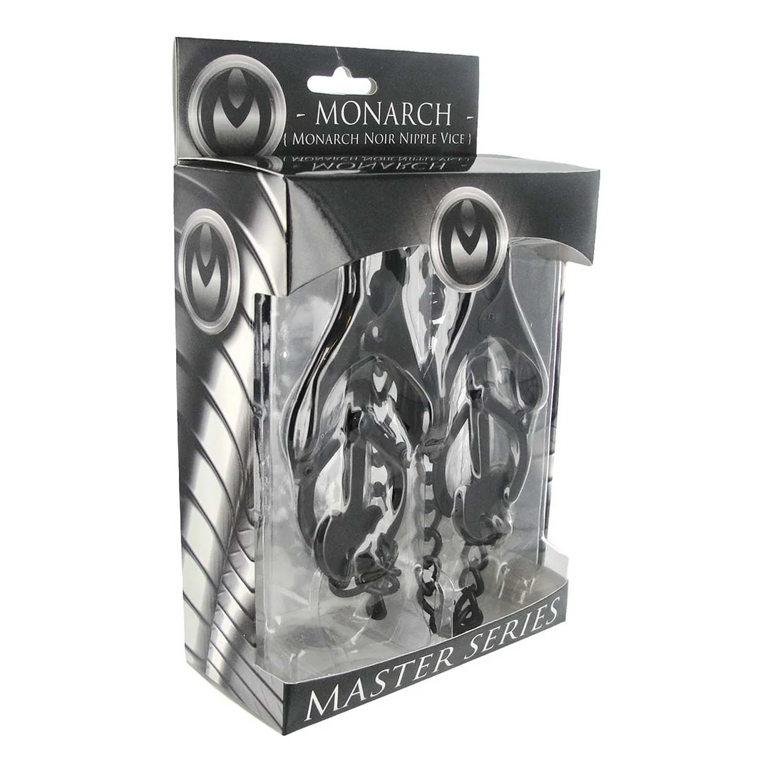 Pinzas negras para pezones Monarch Noir con cadena - Imagen 1