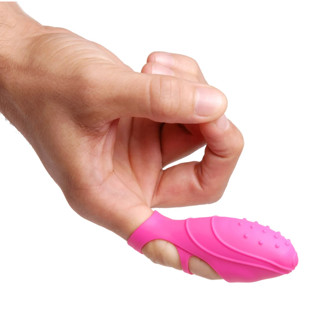 Vibrador de dedo de silicona rosa Bang Her - Imagen 2